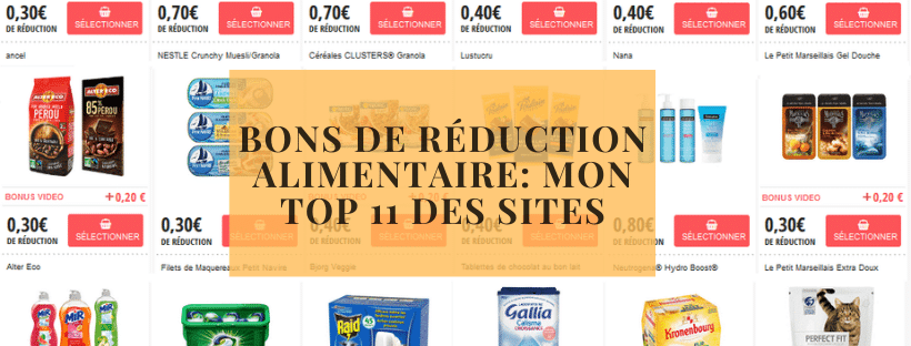 Bons de réduction alimentaire mon top 11 des sites