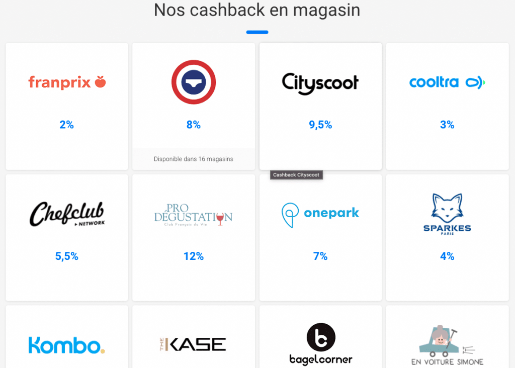 cashback en magasin partenaires poulpeo